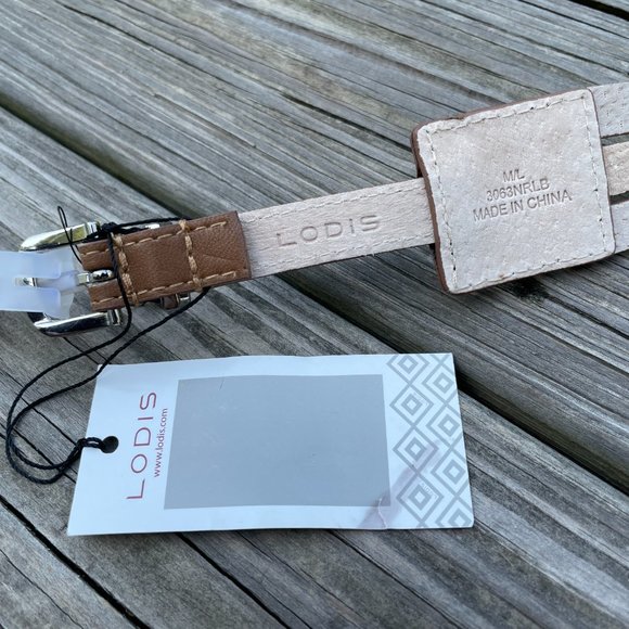 LODIS Belt Leather Brown 3 strand Women Waistband - Picture 9 of 10